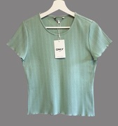 Damska bluzka oliwkowa bawełniana z krótkim rękawem ONLY  38/M