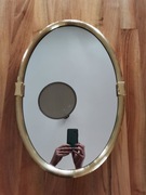 Stare lustro, lata 60,70, owalne,złota rama,vintage