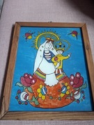 MADONNA z dzieciątkiem obraz na szkle , Cepelia Czechowice Dziedzice