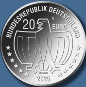 Srebrna moneta  20 EURO NIEMCY - 1/2 (0,54) oz srebra 999. Czytaj opis.
