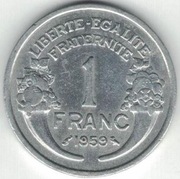Francja Republika 1 frank franc 1959 nr 1