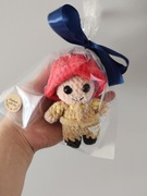 Breloczek strażak, wykonany na szydełku, 10 cm