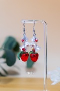 Kolczyki stalowe truskawki | PaulasBeadsWorld
