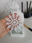 Śnieżynki białe brokatowe 5 sztuk zestaw 