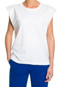 MBYM BIAŁA KOSZULKA BLUZKA NA KRÓTKI RĘKAW TOP T-SHIRT 34 XS