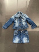 Zara katana kurtka jeansowa spódniczka spódnica komplet 98 2 3 jeans   