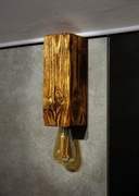 Kinkiet drewniany industrialny hand made 