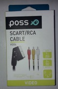 Kabel Scart (1xEuro) / RCA (3xChinch) In/Out - długość 2M