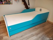 Łóżko drewniane 84x164 z pojemnikiem na pościel + materac gratis