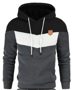 Bluza męska tricolor XL/XXL czarno biało siwa