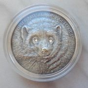 Srebrna moneta z Mongolii 500 tugrik z roku 2007 - gulo gulo