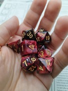 Zestaw 7 kości rpg  D4 D20 dungeon and dragons d&d rubinowy czerwony