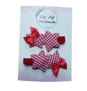 Spinki świąteczne czerwone gwiazdki