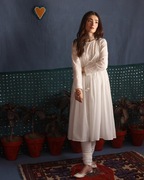 Biała orientalna sukienka XL 42 bawełna haft maxi boho bohemina etno ethnic