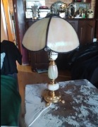 Lampa onyks+ witraż 38 cm 