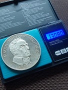 Panama, 20 Balboa, 1973r. Simon Bolivar Ag 925 ,129,6  gr.