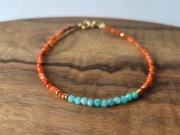 Bransoletka karneol i amazonit