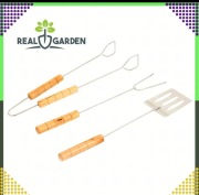 Zestaw Grillowy Akcesoria Przybory do Grilla 3w1 Szczypce Łopatka Szpikulec