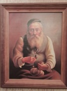 Obraz - portret Żyda z pieniążkiem 35 x 30 cm - Na szczęście