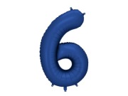 Balon foliowy Cyfra ''6", granat, 86 cm.