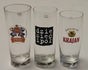 Trzy szklanki do piwa ŻYWIEC, KRAJAN, dziesięćipół 0,5 Litra
