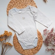 Body białe bawełniane długi rękaw 86 92 bawełna misie sunday