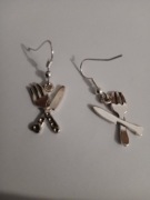 Kolczyki widelec i nóż dla kucharki śmieszne