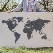 Mapa Świata Obraz String Art Rękodzieło 150x100cm