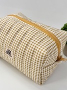 Quilted Essential Boxy Pouch - Checkered (Mustard Color)