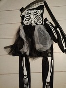 Strój karnawałowy kościotrupa kosa rękawiczki spodnie sukienka  r.122