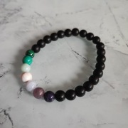 Agat bransoletka 8 mm flaga gej homo pride LGBT lgbtq naturalne minerały