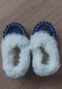 Kapcie pantofle góralskie niemowlęce z kożuszkiem rozmiar 14