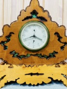 Zabytkowy drewniany zegar kominkowy Yugoslavia fluorescencyjny