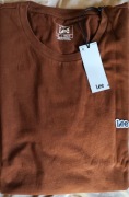 Lee Patch Logo brązowy kasztanowy t-shirt rozm XL 