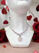 Komplet biżuterii handmade z koralików serce prezent walentynki