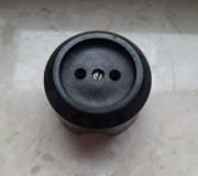 Stare gniazdko bez uziemienia 10 Amp bakelit loft natynkowe