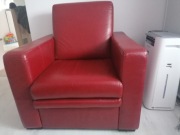 Dwa fotele bordowe skóra plus opcjonalnie sofa 