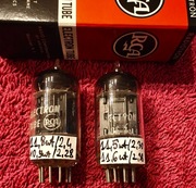 2x 5963 Ecc82 12au7 RCA USA D-Foil Getter CZARNY MAT Gain 105% 1956r