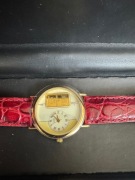 Zegarek na rękę uniseks pozłacany złotem 999 oraz sztabką złota 1g 999