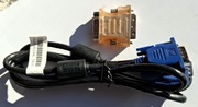Adapter DVI-I męski na VGA D-sub żeński.+ Kabel 140cm VGA D-Sub