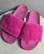 KLAPKI NEON PINK RÓŻOWE CLEVE Z FUTERKIEM ROZM: 38