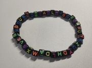 Bransoletka abecadło czarno neonowe