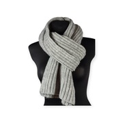 Szal wełniany Somewhere szary ciepły gruby unisex klasyczny