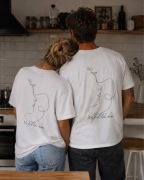 Komplet koszulek dla par You Feel Like Home oversize bawełna handmade