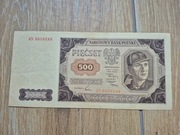 500 złotych 1948 rzadka seria AS stan 2