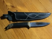 Nóż handmade stal chirurgiczna + mosiądz Na prezent