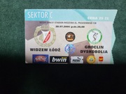 WIDZEW-Groclin  archiwalny bilet piłka nożna 