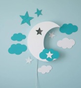 Lampa kinkiet do pokoju dziecęcego, księżyc i gwiazdki
