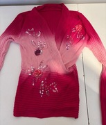 SWETER Z CEKINAMI  2-KOLOROWY RÓŻOWY ROZMIAR M