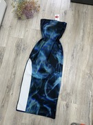 Elegancka długa seksowna kolorowa sukienka z rozcięciem Bershka nowa L